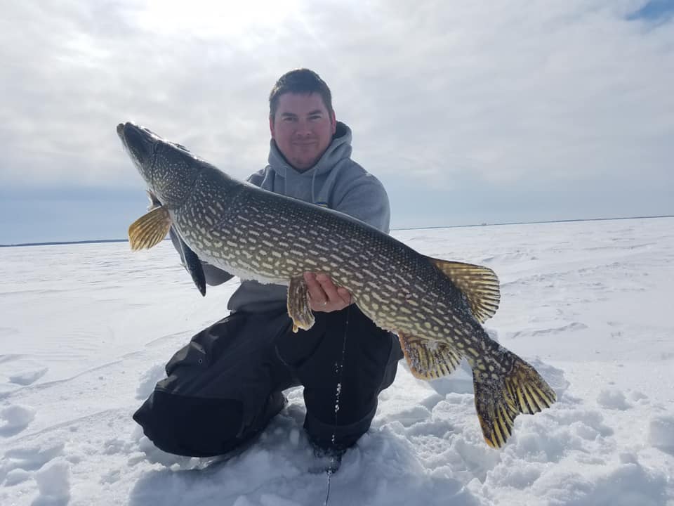 ice fishing Tobin Lake, SK